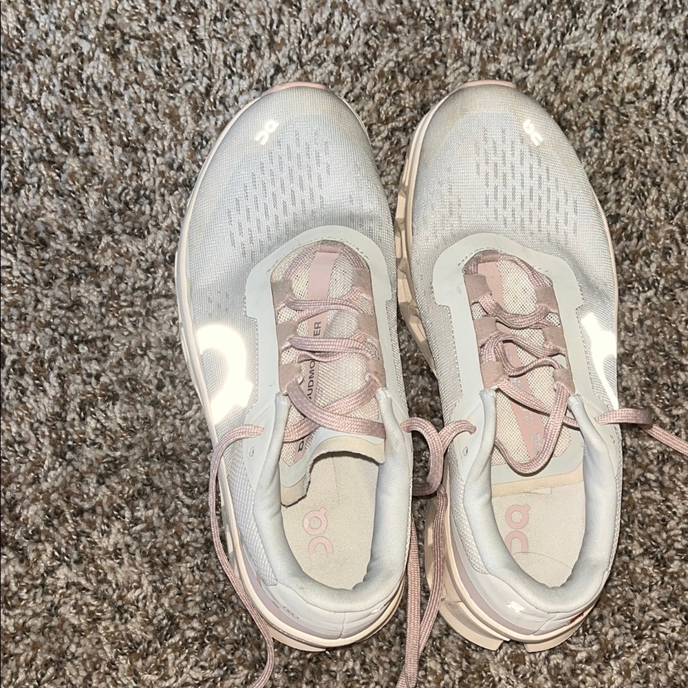 On Running monsters White and Pink Sneakers